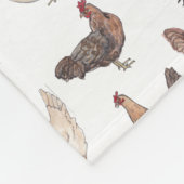 Hühner in Aquakultur - Hennen und Röster - Drucken Fleecedecke (Ecke)