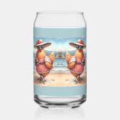 Hühner in Badeanzügen am Meer Dosenglas (Rechts)