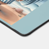 Hühner in Badeanzügen am Meer Schreibtischunterlage (Ecke)