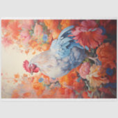 Hühner in Blume 1 Dekoupage Seidenpapier (Vorderseite)