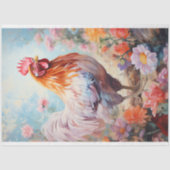 Hühner in Blume 3 Entkopplungspapier Seidenpapier (Vorderseite)