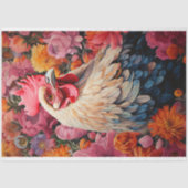 Hühner in Blume 4 Dekoupage Paper Seidenpapier (Vorderseite)