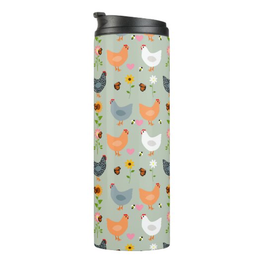 Hühner in den Blume Thermal Tumbler Thermosbecher (Nach rechts gedreht)