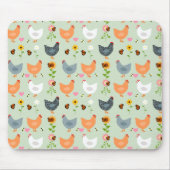 Hühner in der Blume Grüne Maus Pad Mousepad (Vorne)