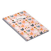Hühner in der Blume Rosa Personalisiertes Notebook Notizblock (Rechte Seite)