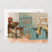 "Hühner in der Schule" Vintag Postkarte (Vorne/Hinten)
