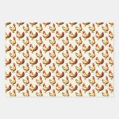 Hühner in Elfenbein Geschenkpapier Set (Vorderseite 3)
