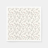 Hühner in Farbe Serviette (Vorderseite)