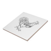 Hühner in Pen und Tinte Fliese (Seite)