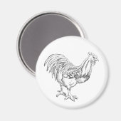 Hühner in Pen und Tinte Magnet (Vorderseite/Rückseite)