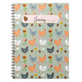 Hühner in Personalisierten Blume Notizblock (Vorderseite)