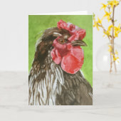 Hühner-in-Profile-Grußkarte Karte (Gelbe Blume)