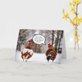 Hühner in Schneeflocken Geburtstag Spaß Karte (Gelbe Blume)