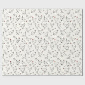 Hühner in Tinte Geschenkpapier (Flach)