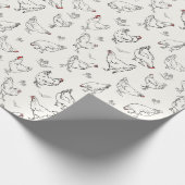 Hühner in Tinte Geschenkpapier (Ecke)