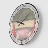 Hühner - Kicherflick Große Wanduhr (Winkel)