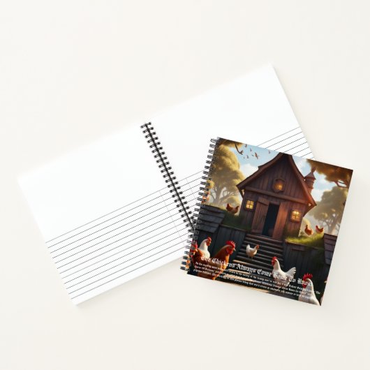 Hühner kommen Zuhause zu Roost Notizblock (Innenseite)