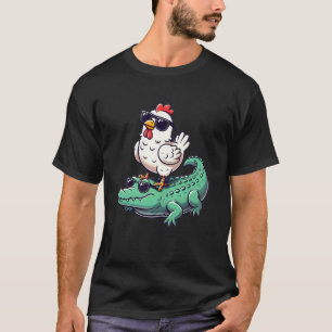 Hühner Krokodil Sonnenbrille T-Shirt