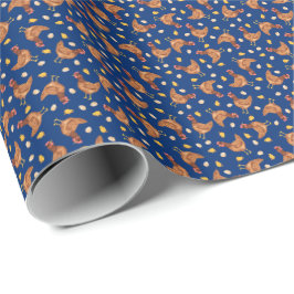 Hühner, Küken und Eier Geschenkpapier