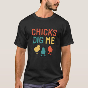 Hühner Lieben Mich Ostern Pun Cool Huhn Retro Vint T-Shirt