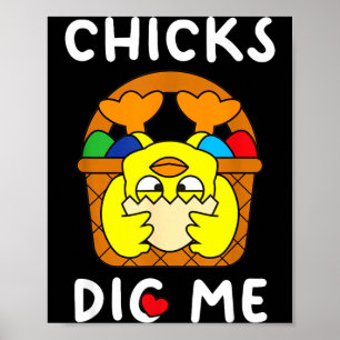 Hühner lieben Osterkörbchen süß lustig für Männer Poster