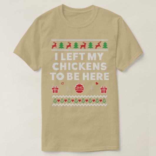 Hühner Lover Ugly Christmas Chicken Bauer T-Shirt (Design vorne)