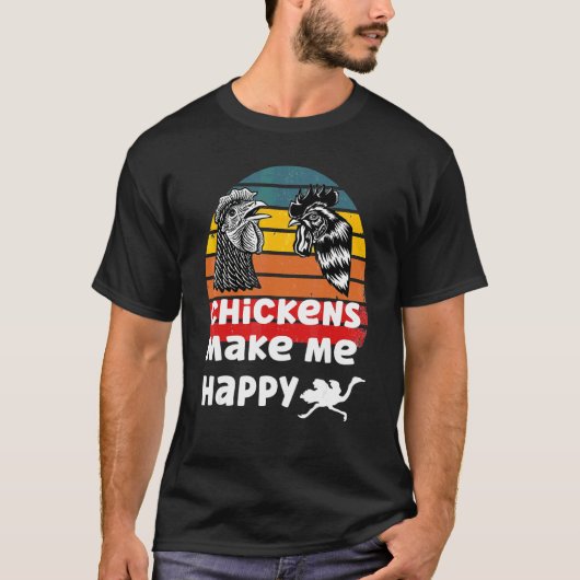 Hühner machen mich glücklich T-Shirt (Vorderseite)