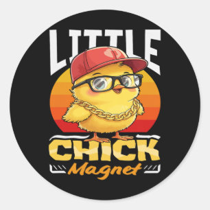 Hühner Magnet Lustig Von Huhn Cool Sungles Jungen Runder Aufkleber