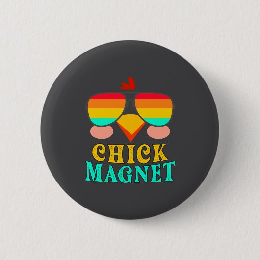 Hühner-Magnet Süße Ostereier-Jagd Frühling Outfit Button (Vorderseite)