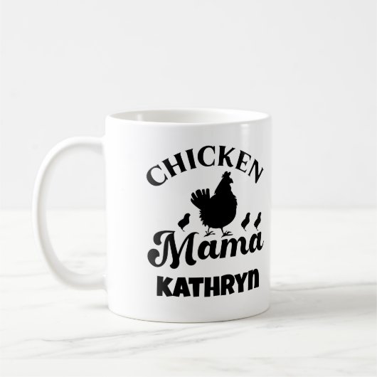 Hühner Mama Mama Geflügel Individuelle Name Mutter Kaffeetasse (Links)
