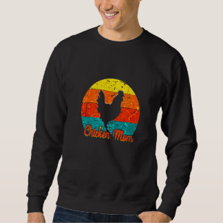 Hühner Mama Retro Vintag Sunset Bauer Mama Hen Sweatshirt