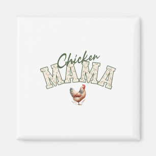 Hühner-Mama Vintage-Henne Blumige Geflügelzucht Äs Magnet