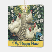 Hühner mein glücklicher Ort Keramikornament (Links)
