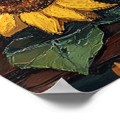 Hühner mit Blumen Ölmalerei Poster (Ecke)
