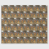 Hühner mit Brille in einem sonnigen Stall Geschenkpapier (Flach)