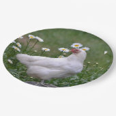 Hühner mit Dämmern Pappteller (Schrägansicht)