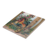 Hühner mit Dichtungskitt-und Ei-Haus Fliese (Seite)