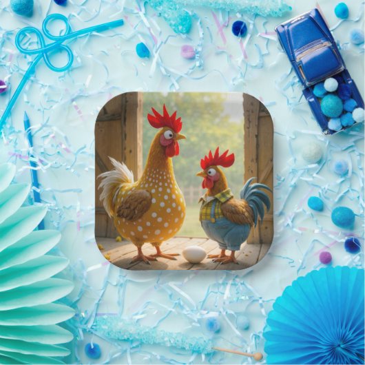 Hühner mit Ei Pappteller (Party)