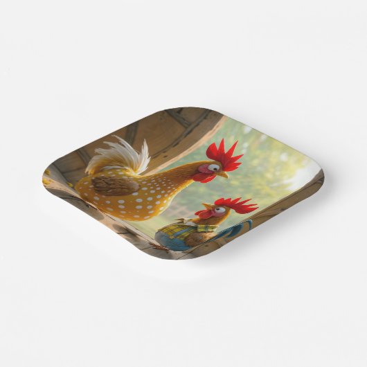 Hühner mit Ei Pappteller (Gewinkelt)