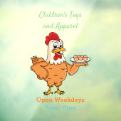 Hühner mit Eiern auf dem Cartoon Fensteraufkleber (Blatt 3)