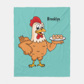 Hühner mit Eiern auf dem Cartoon Fleecedecke (Vorderseite)