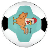 Hühner mit Eiern auf dem Cartoon Fußball (Gedreht)
