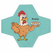 Hühner mit Eiern auf dem Cartoon Fußball (Flach)