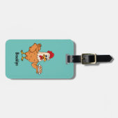 Hühner mit Eiern auf dem Cartoon Gepäckanhänger (Vorderseite horizontal)