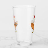 Hühner mit Eiern auf dem Cartoon Glas (Links)
