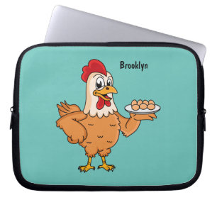 Hühner mit Eiern auf dem Cartoon Laptopschutzhülle
