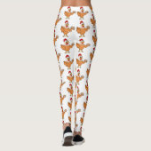 Hühner mit Eiern auf dem Cartoon Leggings (Rückseite)