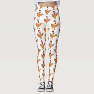 Hühner mit Eiern auf dem Cartoon Leggings