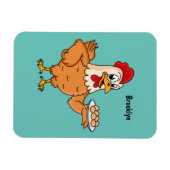 Hühner mit Eiern auf dem Cartoon Magnet (Horizontal)