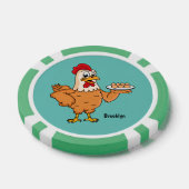 Hühner mit Eiern auf dem Cartoon Pokerchips (Einzeln)